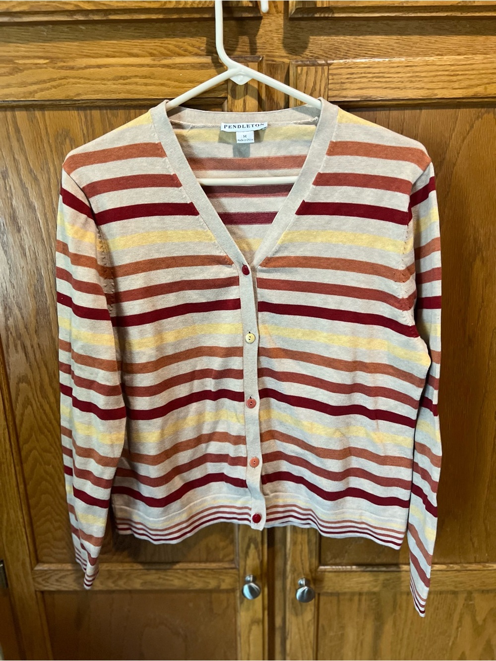 Pendleton V Neck Striped Cardigan swester